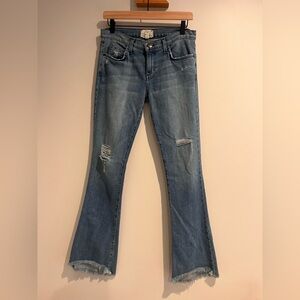 Current Elliott The Flip Flop Jeans Size 25 Frayed Bootcut Distressed Destroy